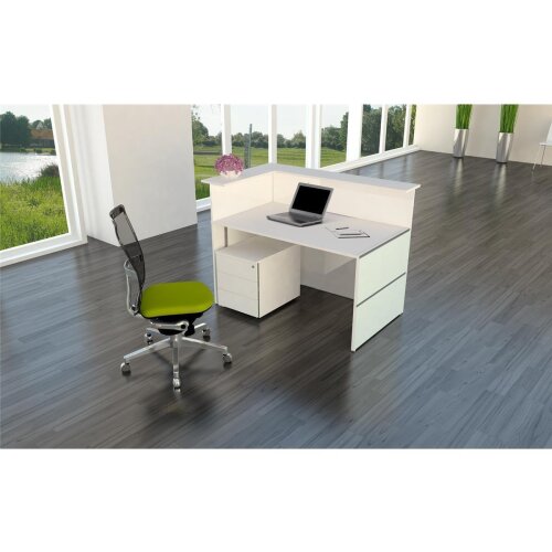 Empfangstheke 430 cm mit Beratungsplatz mittig