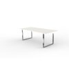 Besprechungstisch RingkufeEdelstahl, 200x 100 cm Dekor Weiss