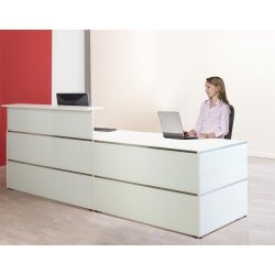 Empfangstheke 275 cm mit Beratungsplatz, mit LED Beleuchtung