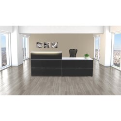 Empfangstheke 275 cm mit Beratungsplatz, mit LED Beleuchtung