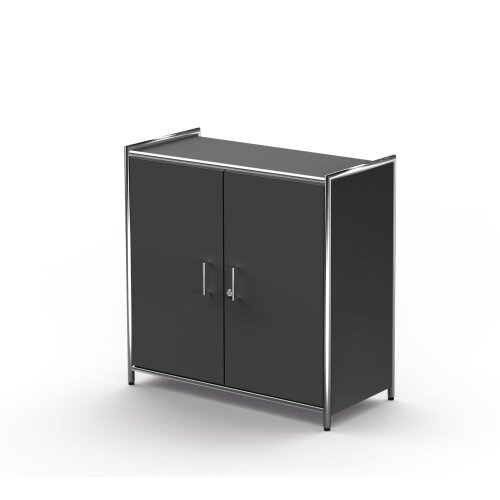 Aktenschrank Serie Rothorn / Steel 2 Ordnerhöhen 80 cm breit, Farbe: anthrazit