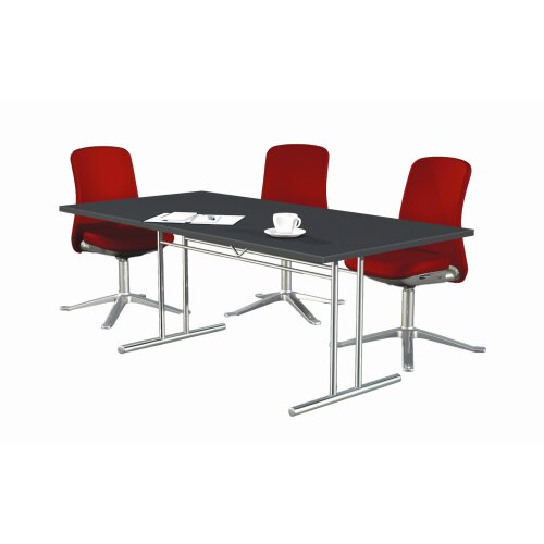 Besprechungstisch Serie Rothorn / Steel 200x 100 cm, Farbe: anthrazit