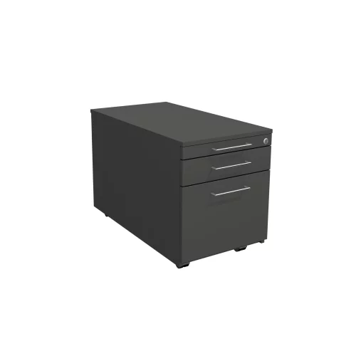 Rollcontainer Serie Rothorn / Steel mit Registerauszug 80 cm tief, Farbe: anthrazit