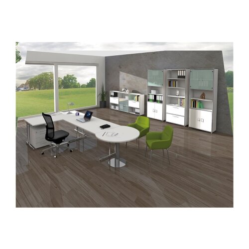 Aktenschrank mit 2 Schubladen Serie Rothorn / Steel 80 cm breit, Farbe: anthrazit