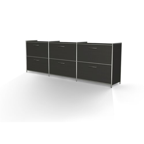 Sideboard 2 Ordnerhöhen mit Schubladen, Serie Rothorn / Steel, Farbe: anthrazit