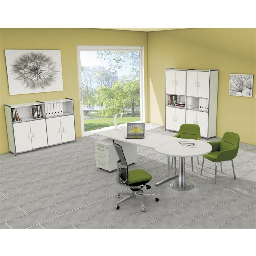 Schreibtisch Serie Rothorn / Steel 160 x 80 cm, Farbe: anthrazit