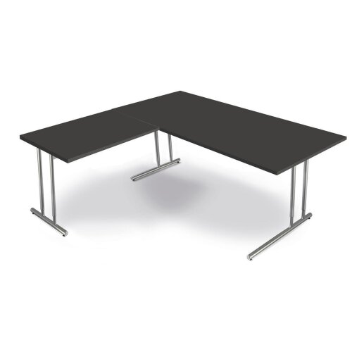 Winkelkombination Schreibtisch Serie Rothorn / Steel 180 x 180 cm, Farbe: anthrazit