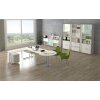 Winkelkombination Schreibtisch Serie Rothorn / Steel 180 x 180 cm, Farbe: weiss