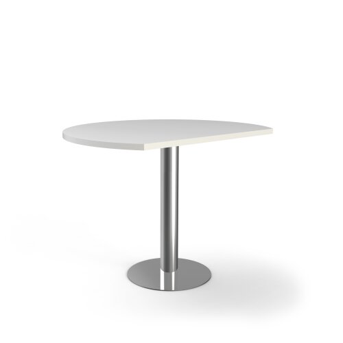 Winkelkombination Schreibtisch Serie Rothorn / Steel 180 x 180 cm, mit Besprechungsanbau, Farbe: weiss