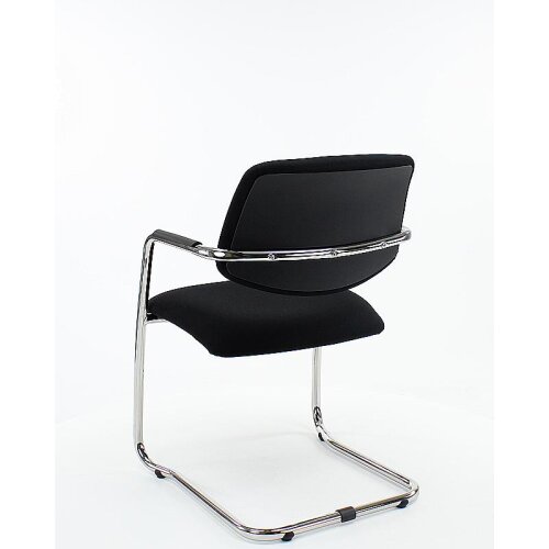 Freischwinger mit Armlehne in schwarz