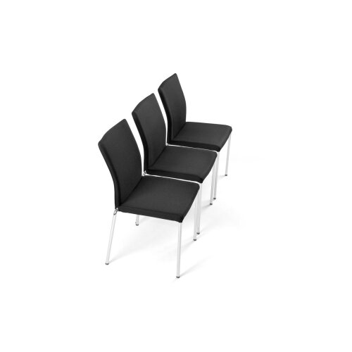 Besucherstuhl ohne Armlehne Stoff schwarz stapelbar