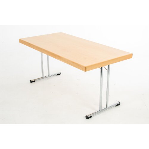 Klapptisch mit Echtholzkante Dekor Buche 160 x 80 cm