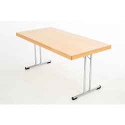 Klapptisch mit Echtholzkante Dekor Buche 160 x 80 cm