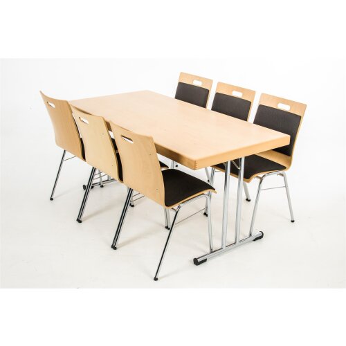 Klapptisch mit Echtholzkante Dekor Weiss 160 x 80 cm