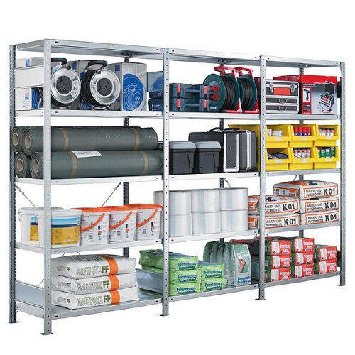 Grundfeld Stecksystem Fachlast 150 kg, Ausführung: Lichtgrau, Maß: 250 h. x 50 t. x 100 br. cm