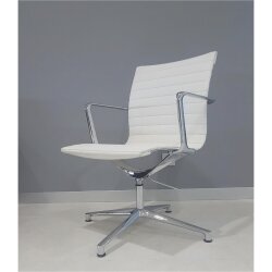 Design Konferenzstuhl Kunstleder weiss