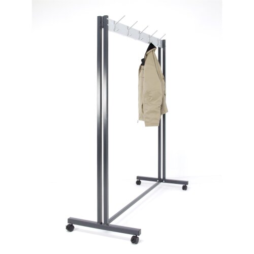 Garderobenständer mit Hakenleiste anthrazit