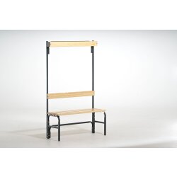 Garderobensitzbank einseitig mit Hakenleiste, Gestell...