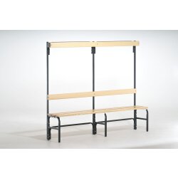 Garderobensitzbank einseitig mit Hakenleiste, Gestell...