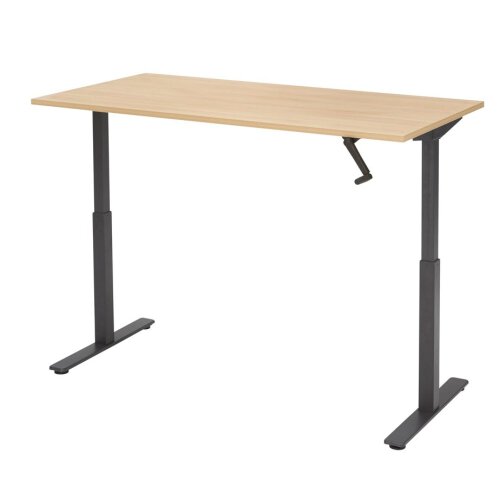 Schreibtisch höhenverstellbar mit Handkurbel, Breite 160 cm