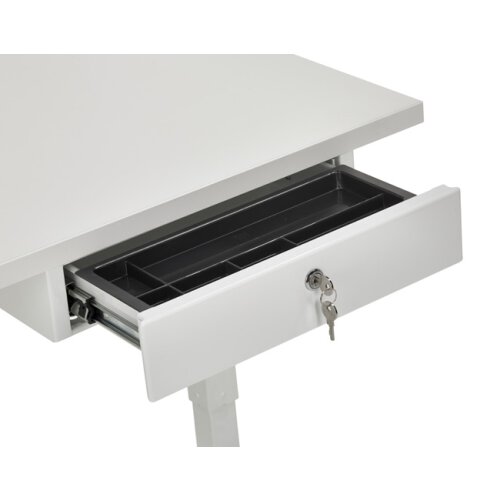 Abschliessbare Schublade zur Untertischmontage, Farbe Weiss
