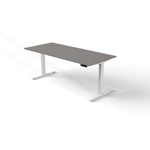 Schreibtisch elektrisch höhenverstellbar Serie ETK3 im Maß: 180 x 80 cm, Dekor: Dunkelgrau