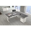 Winkelschreibtisch elektrisch höhenverstellbar Serie ETK3 im Maß: 200 x 220 cm, Dekor: Weiss