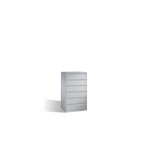 Karteikartenschrank DIN A5 quer, 6 Schubladen dreibahnig