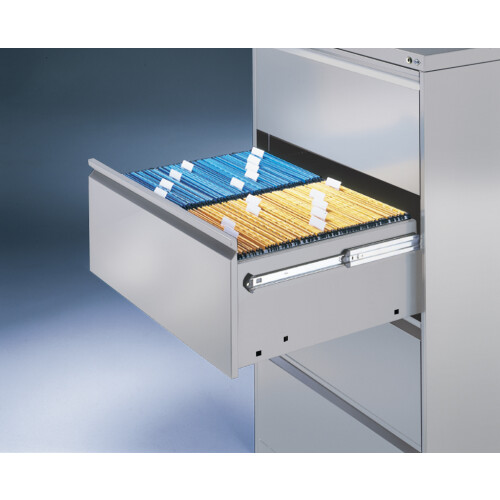 Hängeregistraturschrank 4 Schubladen einbahnig, Farbe Korpus:  Verkehrsweiß, Farbe Front:  Verkehrsweiß