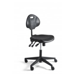 Arbeitsstuhl mit PU Schaum Sitz Fusskreuz Kunststoff schwarz