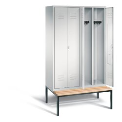 Spind Classic mittig schliessend auf Unterbausitzbank, 4...