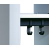 Stahl Besen Putzmittelschrank auf Füssen, 2 Abteile, Abteilbreite 300 mm, Farbe Korpus: Lichtgrau, Farbe Front: Lichtgrau