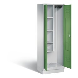 Stahl Besen Putzmittelschrank auf Sockel, 2 Abteile,...