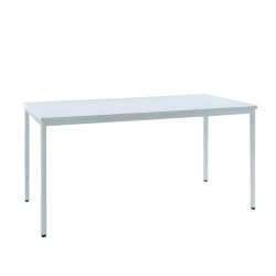 erweiterbares Tischsystem grau Maße 120 x 80 cm Meetingtisch Höhe einstellbar 72 cm Tischfuß und Rahmen eckig Besprechungstisch V-Serie DR-Büro