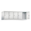 Spind Aufsatzschrank Classic, 5 Abteile, Abteilbreite 300mm, H500xB1480XT500, Farbe Korpus: Lichtgrau, Farbe Front: Lichtgrau