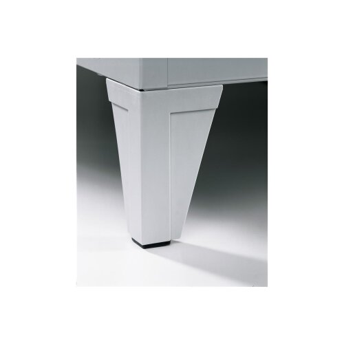 Fächerschrank Classic mit Sichtfenstertüren, auf Füßen, 15 Fächer, Abteilbreite 300 mm, Farbe Korpus: Lichtgrau, Farbe Front: Lichtgrau