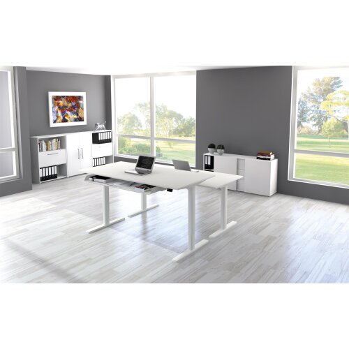 Schreibtisch elektrisch höhenverstellbar Serie ETK3 160 x 80 cm Grau