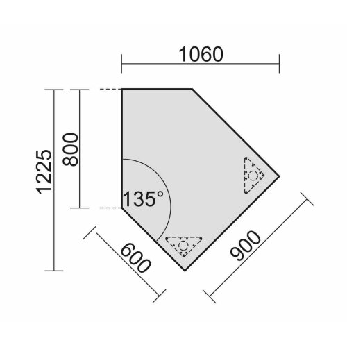Anbau 135° Winkel rechts