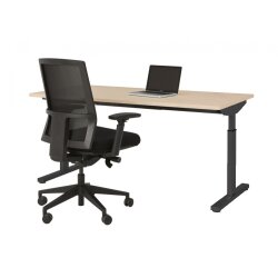 Schreibtisch Serie Quick, Dekor  Ahorn, Gestell Schwarz,...