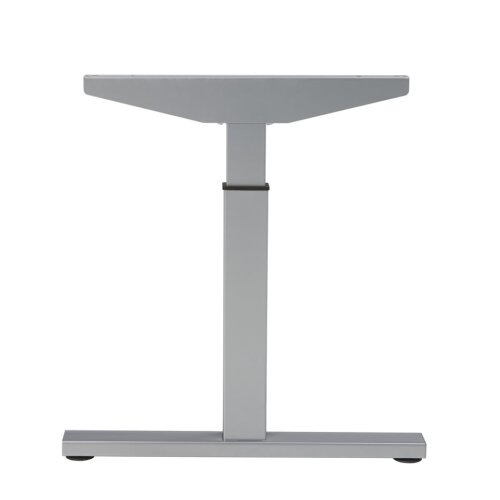 Schreibtisch Serie Quick, Dekor  Weiss, Gestell Silber, Maß: 62-85 h. x 80 t. x 140 br. cm