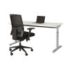 Schreibtisch Serie Quick, Dekor  Weiss, Gestell Silber, Maß: 62-85 h. x 80 t. x 140 br. cm