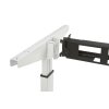 Schreibtisch Serie Quick, Dekor  Weiss, Gestell Silber, Maß: 62-85 h. x 80 t. x 140 br. cm