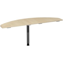 Anbautisch Bogenform, Anbau an Schreibtischseite, 160x50 cm