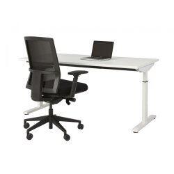 Schreibtisch Serie Quick, Dekor  Weiss, Gestell Weiss,...