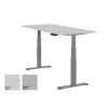 Schreibtisch elektrisch höhenverstellbar Serie EHT3, Dekor Grau, Gestell Silber, Maß: 65-130 h. x 80 t. x 140 br. cm
