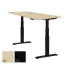Schreibtisch elektrisch höhenverstellbar Serie EHT3, Dekor Ahorn, Gestell Schwarz, Maß: 65-130 h. x 80 t. x 160 br. cm