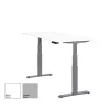 Schreibtisch elektrisch höhenverstellbar Serie EHT3, Dekor Weiss, Gestell Silber, Maß: 65-130 h. x 80 t. x 180 br. cm