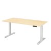 Schreibtisch elektrisch höhenverstellbar Serie EHT3, Dekor Ahorn, Gestell Weiss, Maß: 65-130 h. x 100 t. x 200 br. cm