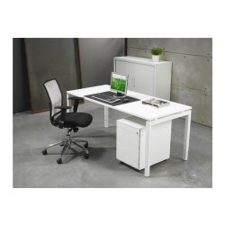 Schreibtisch Serie E1 höhenverstellbar, Dekor Weiss,...