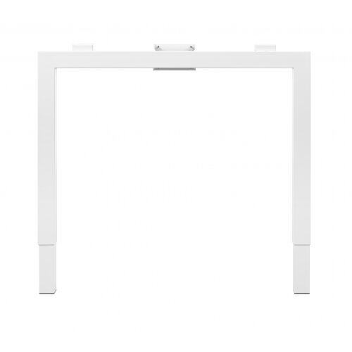 Schreibtisch Serie E1 höhenverstellbar, Dekor Grau, Gestell Weiss, Maß: 62-85 h. x 80 t. x 140 br. cm